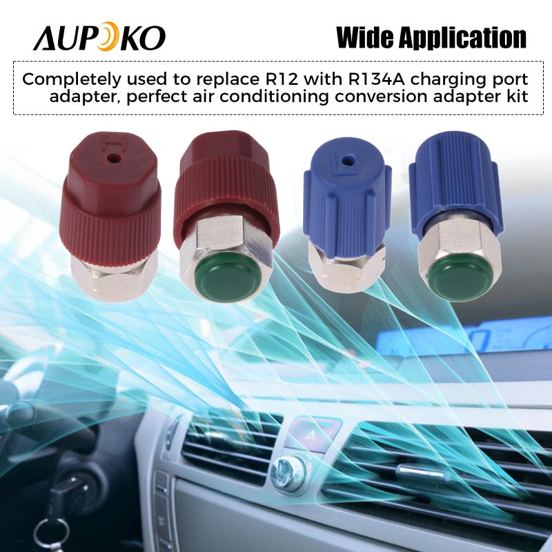 Aupoko R12 R22 to R134A Conversion Adapter Kit, R12 to R134A Retrofit Valve Fitting Kit for A/C Pro Refrigerant - 2 Kits - Image 3